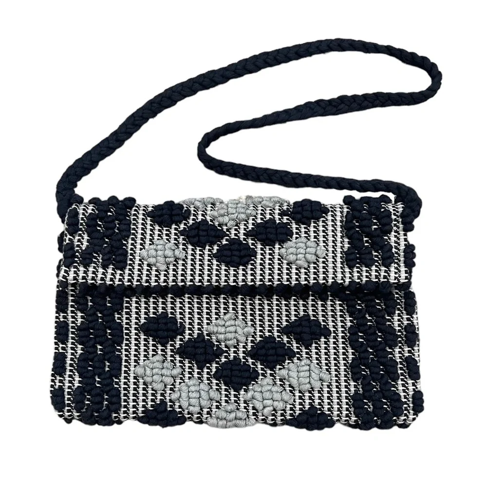 Antonello Tedde Woven Handbag Black Grey